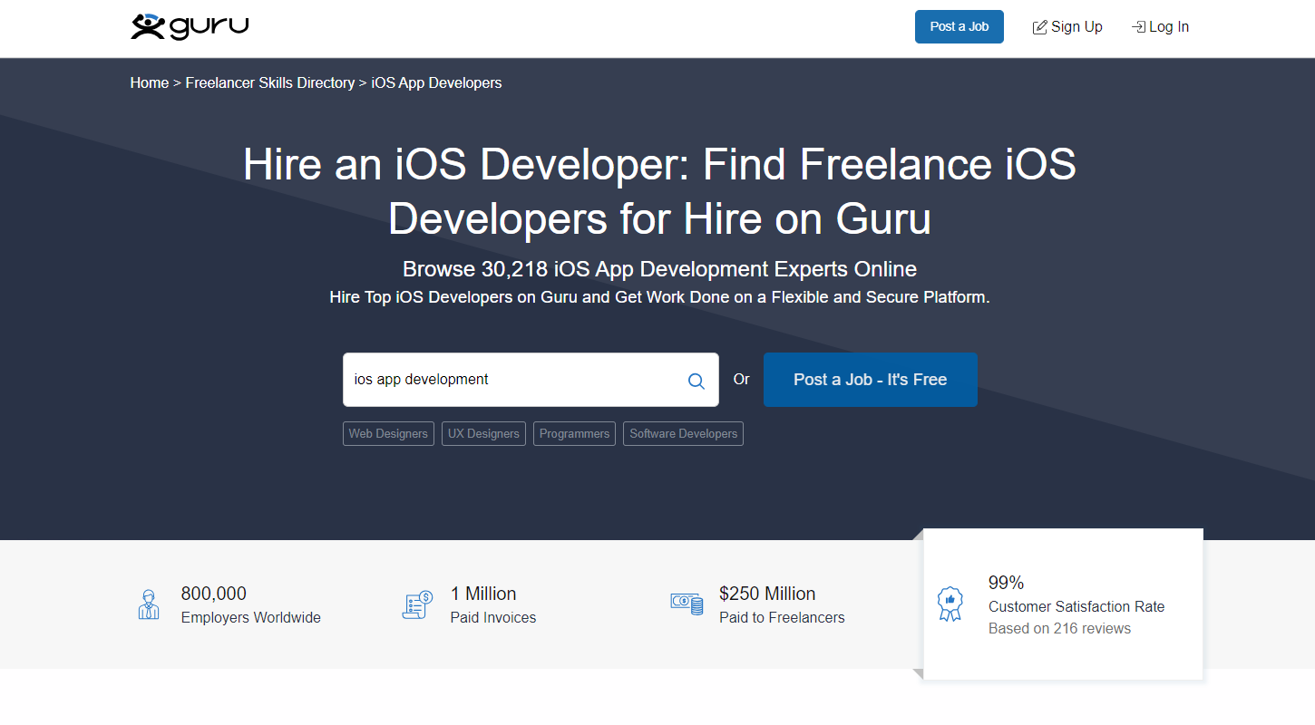 Guru. com - Hire iOS Developers Remotely