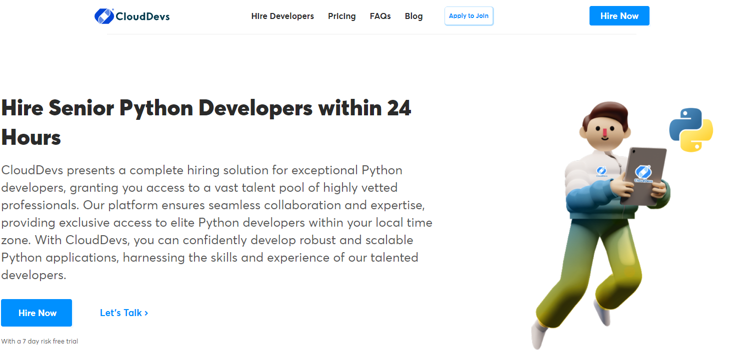 Clouddevs - Top pick - Elevate Your Projects with Our Top-Notch Python Developers