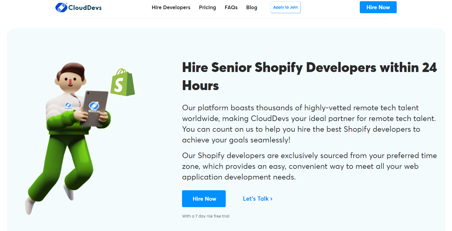 CloudDevs - Hire Shopify Developers from Your Timezone within 24 Hours