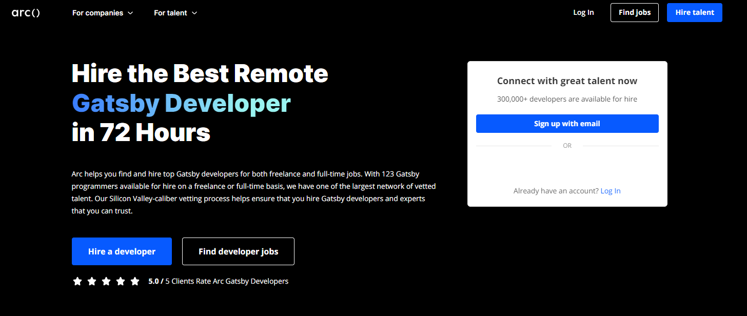 Arc. dev - Thoroughly Vetted Gatsby Developers Experts in Crafting Web Applications, Mobile Apps, and Software Solutions