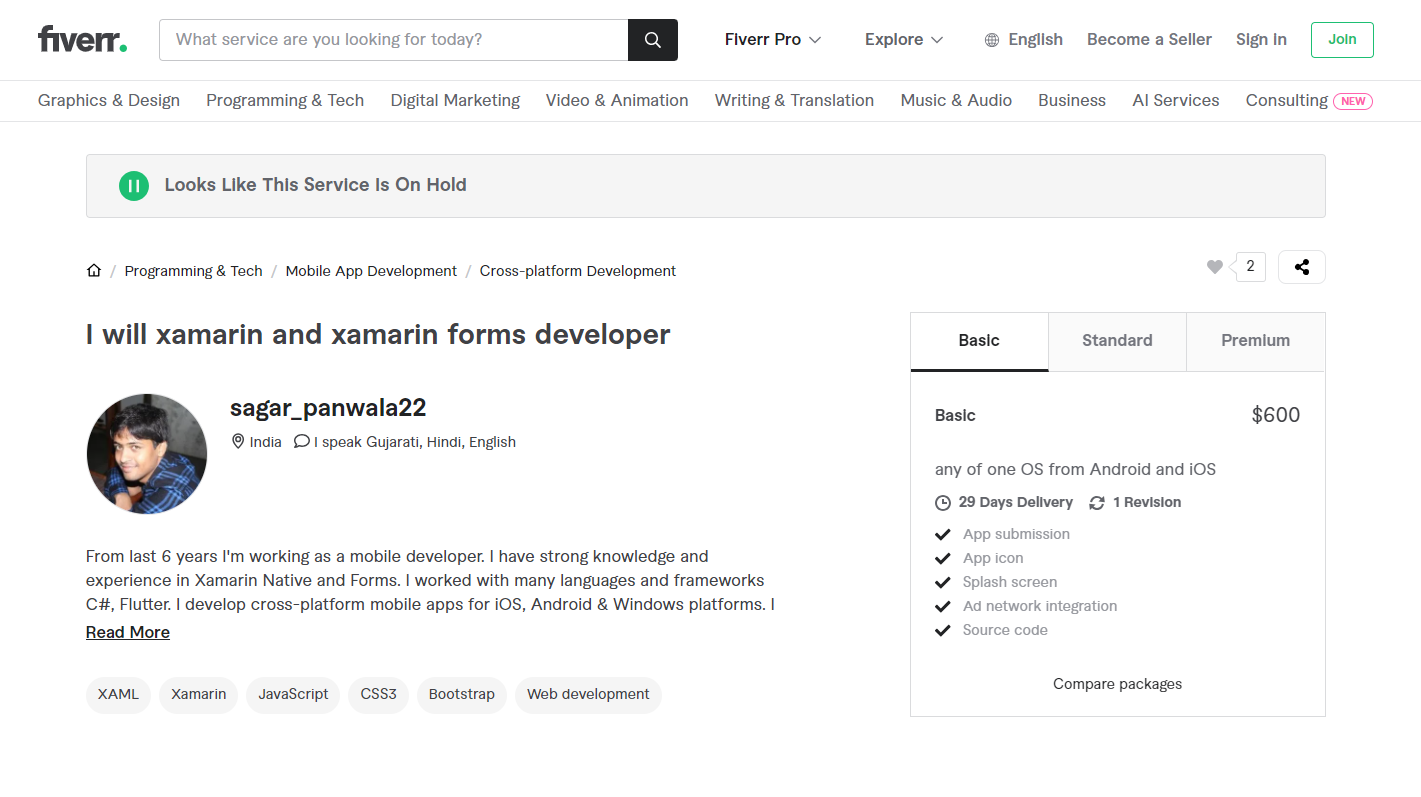 Fiverr - Our Hub for On-Demand Xamarin Development Services