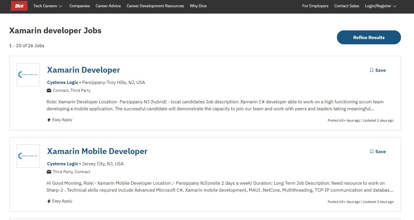 Dice - Your Online Resource for Exploring a Variety of Xamarin Developer Job Opportunities