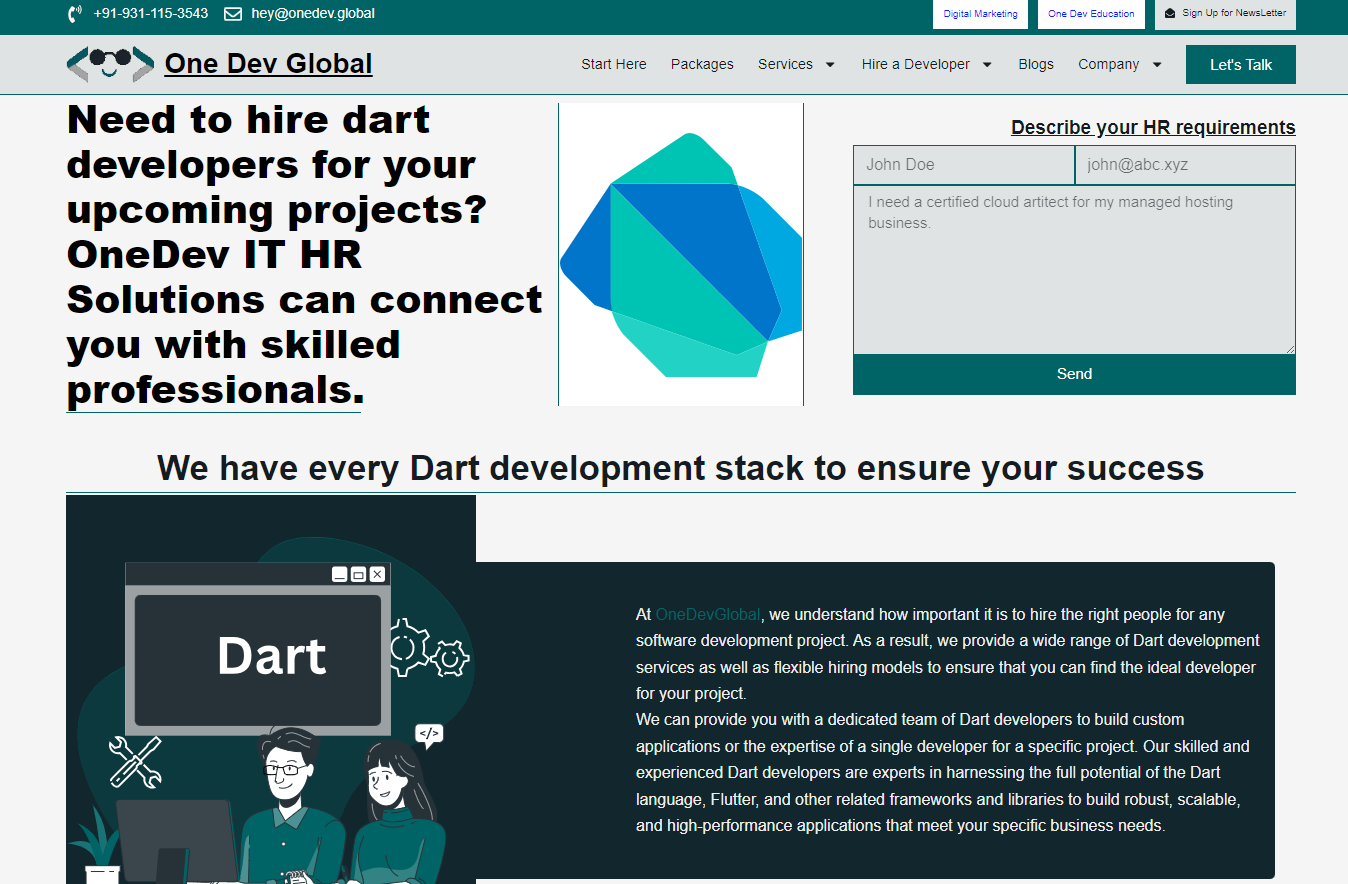 One Dev Global - Hire DART Developers for Your Next Application