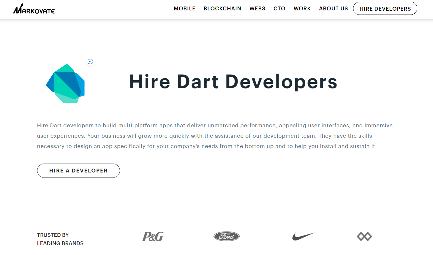 Markovate - Specializing in Transformative Growth with Highly Skilled Dart Developers