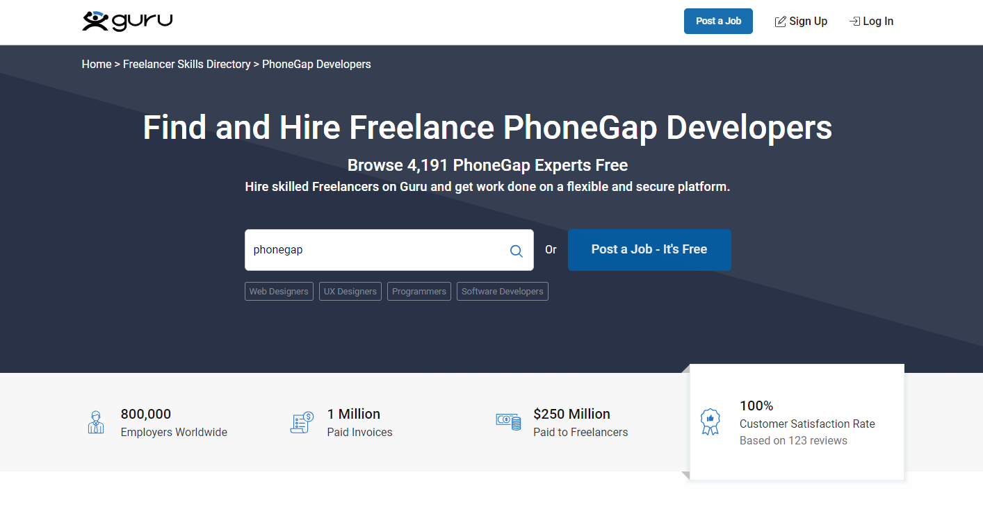 Guru.com - Where Skills Meet Projects: Hire PhoneGap Developers with Confidence