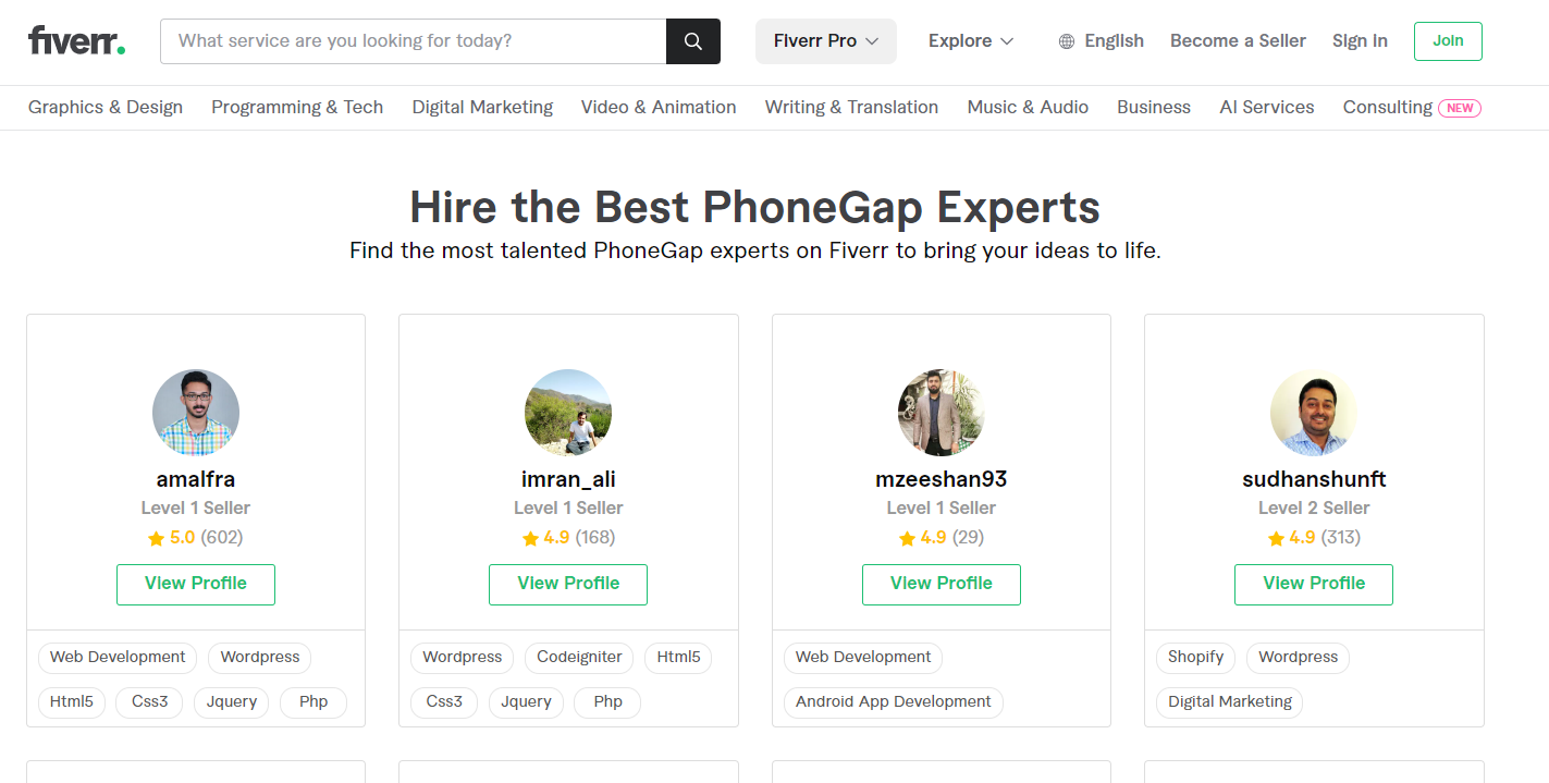 Fiverr - Affordable Excellence: Your PhoneGap Experts at Fiverr