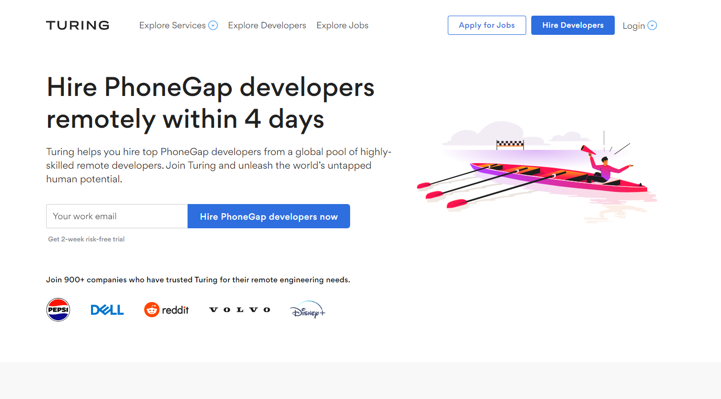 Turing - AI-Powered Talent: PhoneGap Developers in 4 Days, Risk-Free Trial