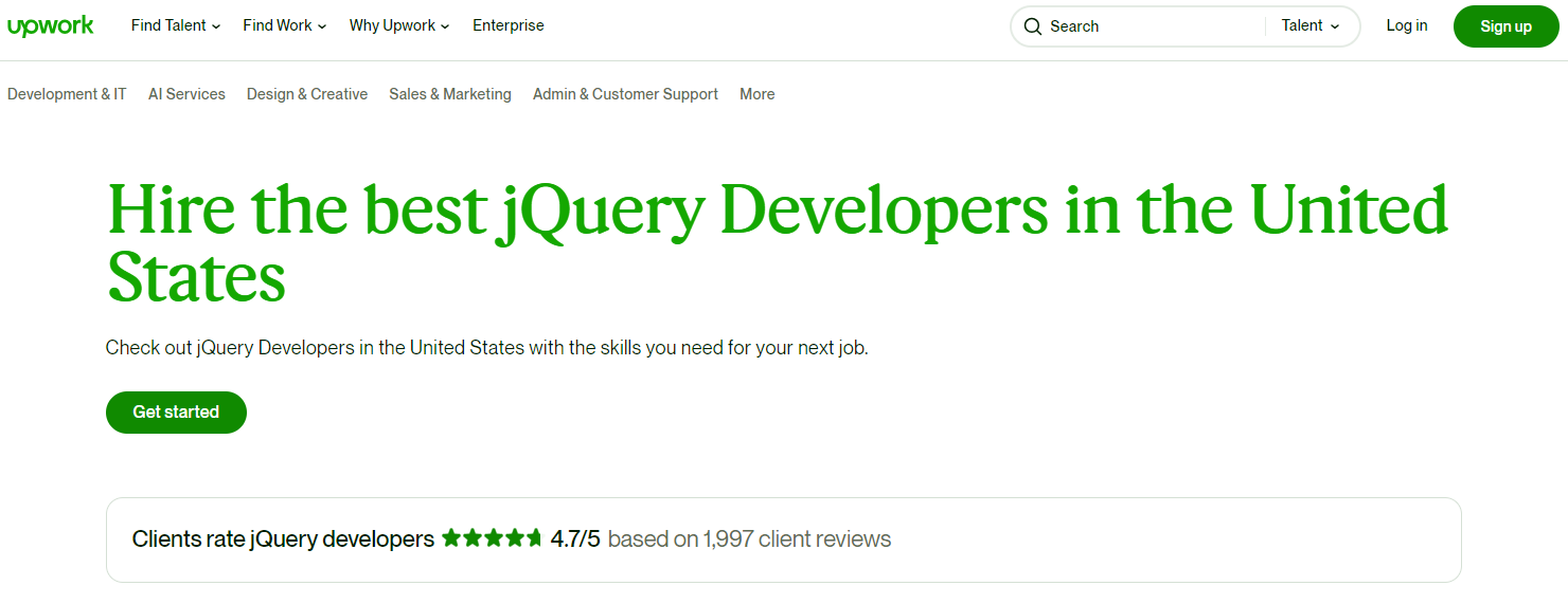 Upwork- United States' Hub for the Best jQuery Developers - Hire Instantly