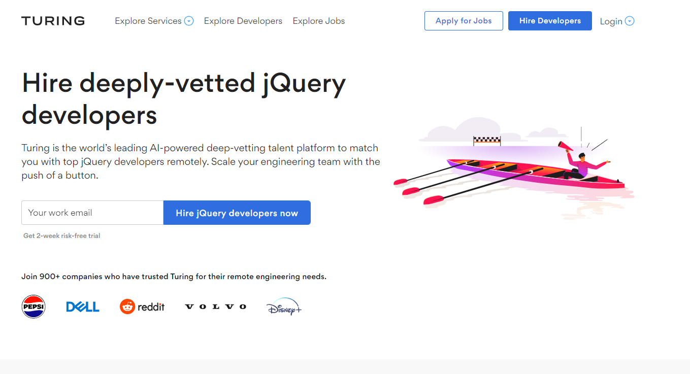Turing - Revolutionize Hiring with Turing: jQuery Developers in 4 Days, 14-Day Risk-Free Trial
