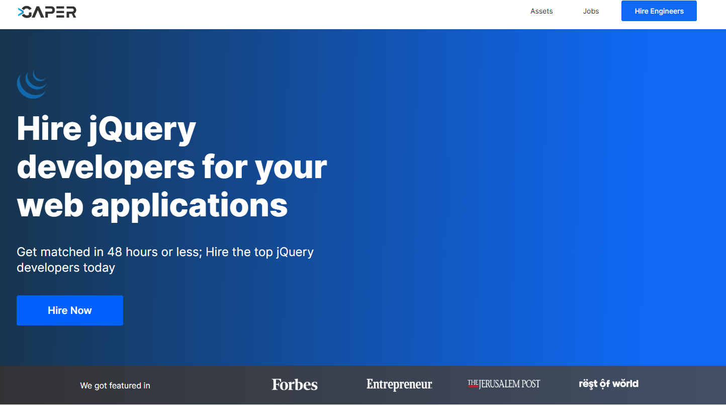 Gaper.io - Top 1% jQuery Developers On-Demand - Hire, Scale, Succeed