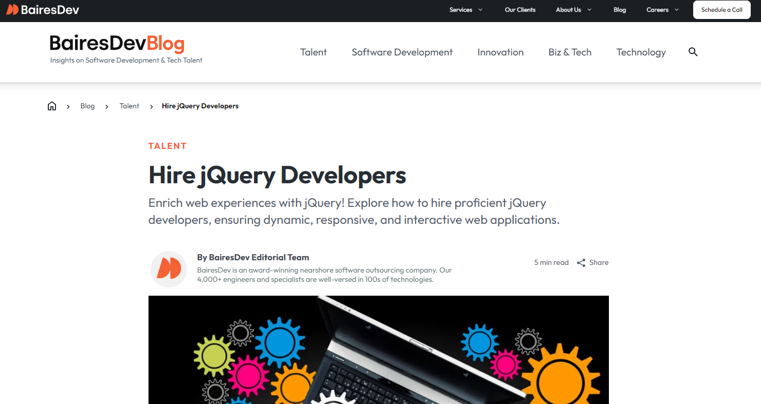 Bairesdev- Unleash Scalable Solutions with Top 1% jQuery Developers - Trusted by Global Brands