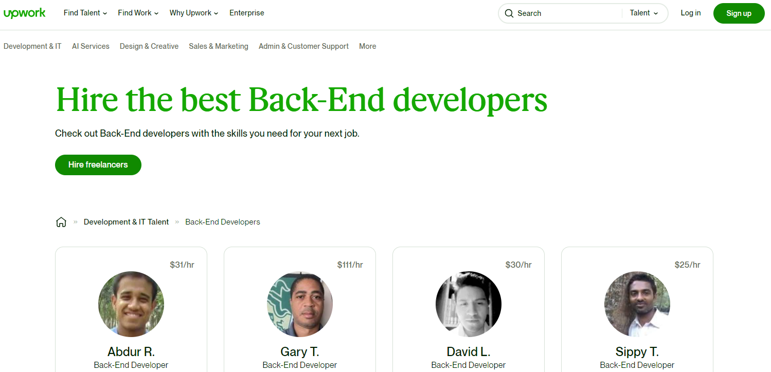 Upwork - Seamless Backend Development, Your Budget, Your Terms