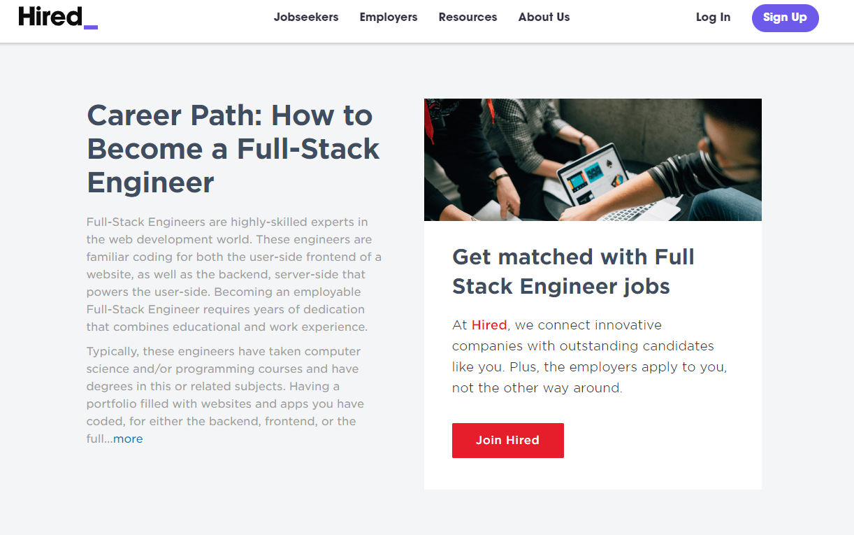 Hired.com - Elevate Your Team with Experienced Fullstack Engineers