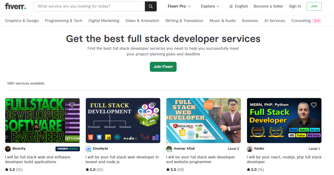Fiverr - Affordable Fullstack Brilliance, Tailored to Your Needs